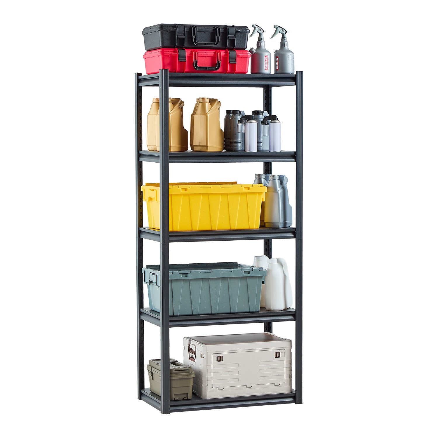 5-tier Garage Storage Shelving Heavy Duty Metal Shelving Unit_voghion.com